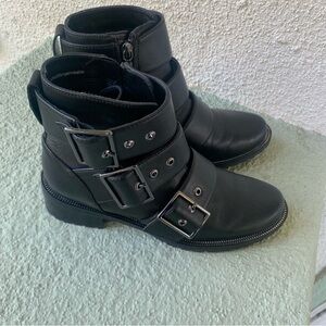BLONDO Camila Buckled Combat Waterproof Boots Size 6.5